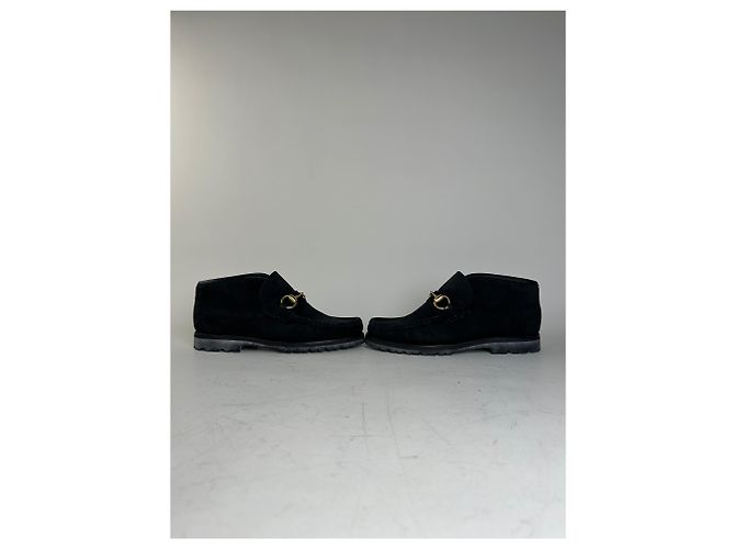 Stivaletti in scamosciato vintage Gucci neri e oro EU35 Nero - vista 6