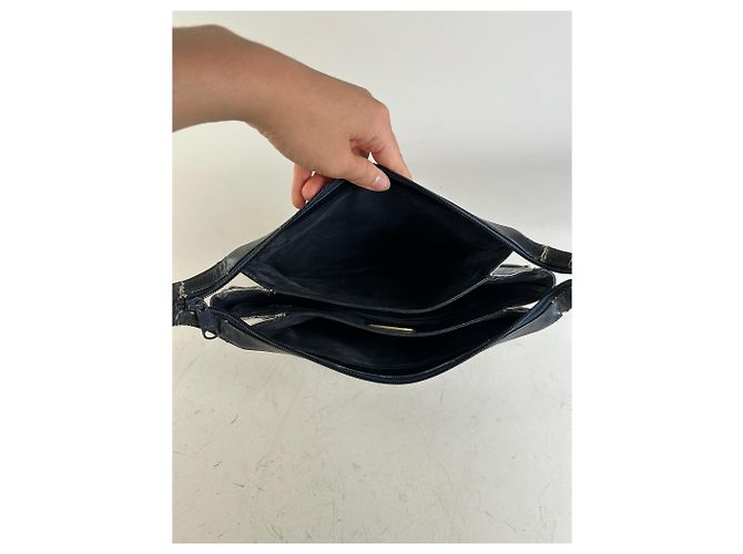 Borsa a tracolla vintage Givenchy in tela Bianco Blu Navy Oro - vista 12