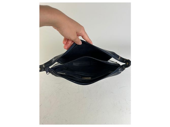 Borsa a tracolla vintage Givenchy in tela Bianco Blu Navy Oro - vista 3