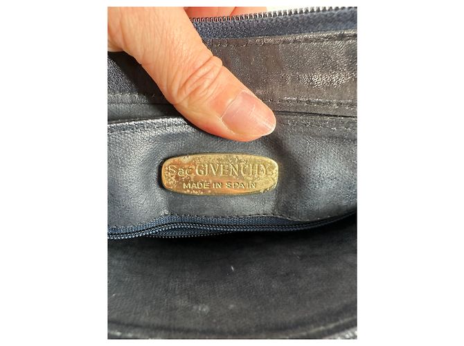 Borsa a tracolla vintage Givenchy in tela Bianco Blu Navy Oro - vista 5