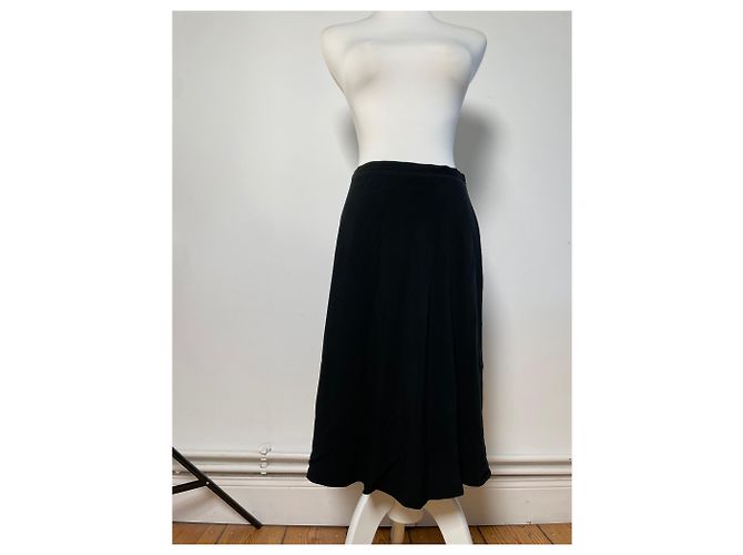 Gonna vintage Gucci in misto viscosa nera - vista 13