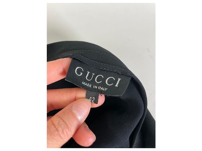 Gonna vintage Gucci in misto viscosa nera - vista 8