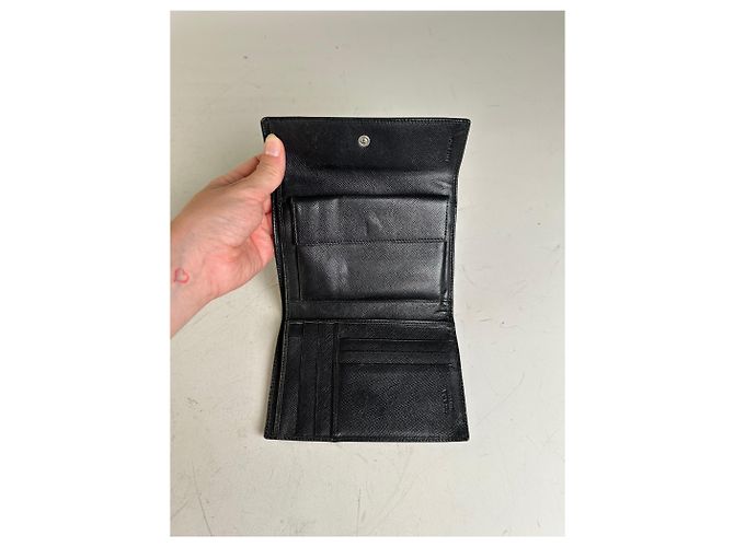 Vintage Prada Saffiano Leather Wallet Black Silver - view 4