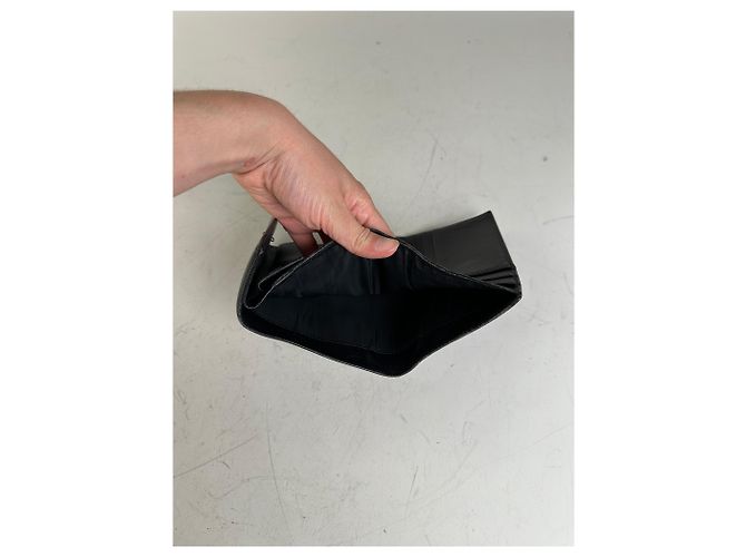 Vintage Prada Saffiano Leather Wallet Black Silver - view 7