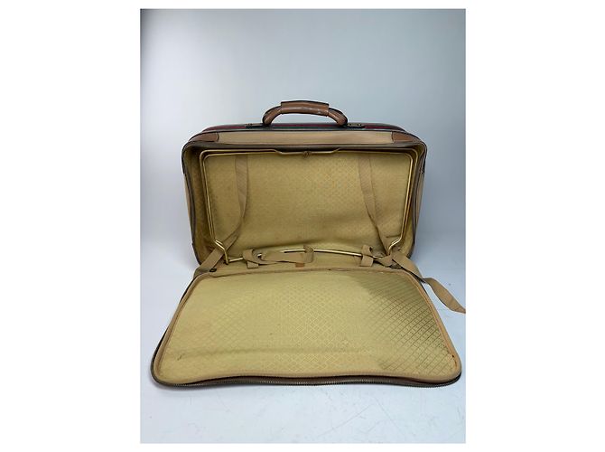 Vintage Gucci Web Stripe Canvas Reisetasche Beige Braun - Ansicht 3