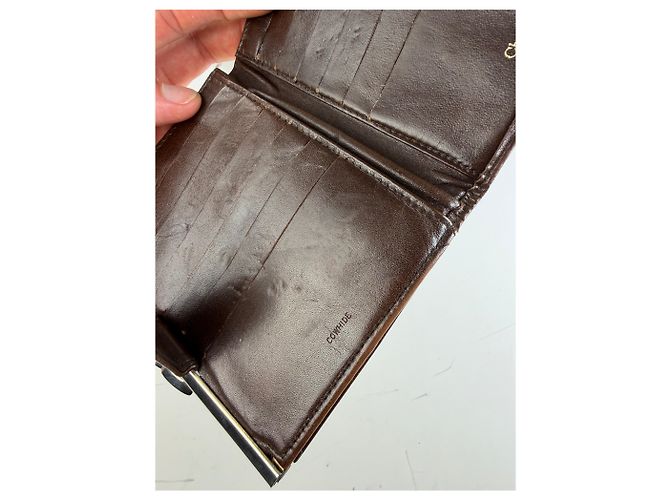 Vintage Dior Oblique Canvas Wallet Brown Beige Silver - view 5