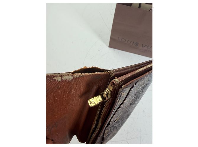 Vintage Louis Vuitton Monogram Canvas Long Wallet Brown Beige - view 5