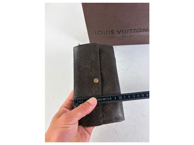 Vintage Louis Vuitton Monogram Canvas Long Wallet Brown Beige - view 8