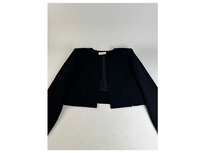 Chloé Giacca corta vintage Chloe nera in poliestere M Nero - vista 4