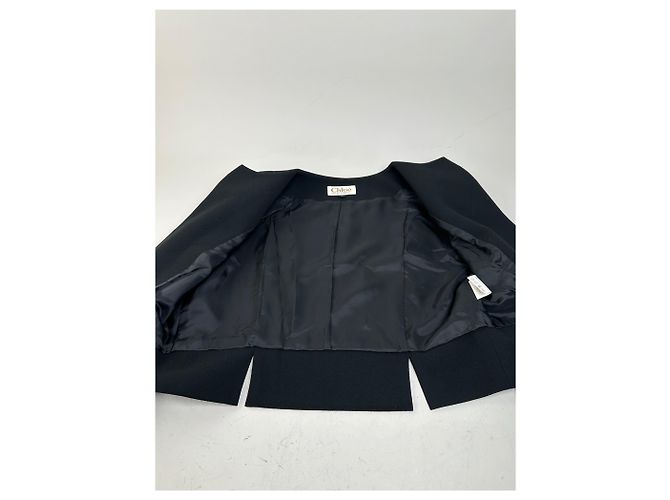 Chloé Giacca corta vintage Chloe nera in poliestere M Nero - vista 9