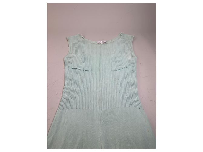 Céline Vintage Celine Viskose-Midikleid Hellmintgrün M Roh - Ansicht 6