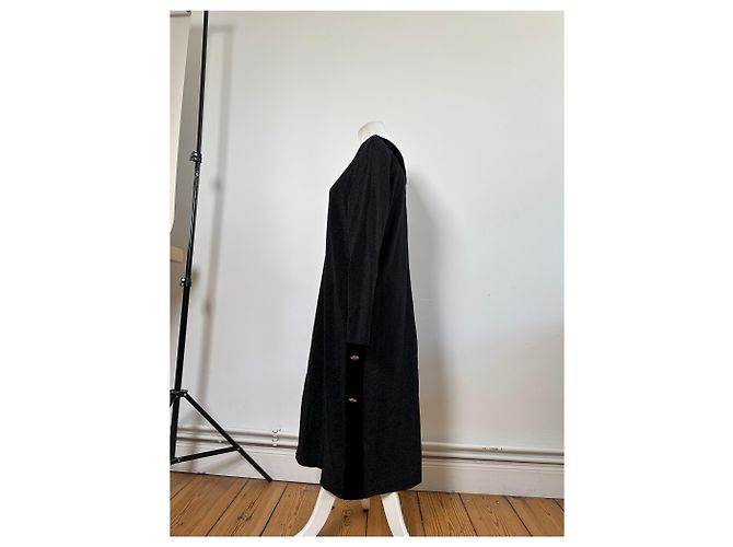 Vintage Givenchy Samtbesatz Kleid Schwarz M - Ansicht 2