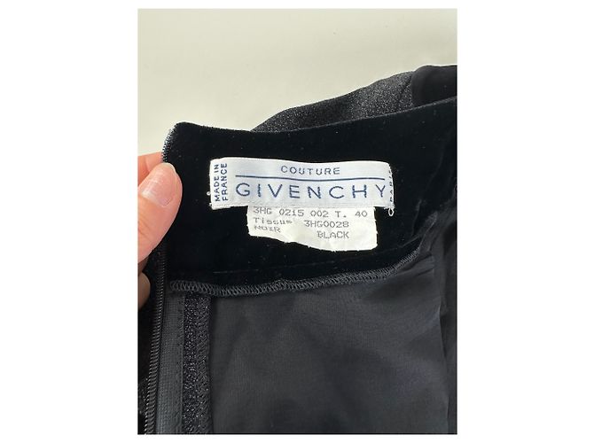 Vintage Givenchy Samtbesatz Kleid Schwarz M - Ansicht 4