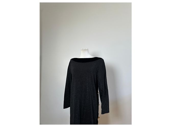 Vintage Givenchy Samtbesatz Kleid Schwarz M - Ansicht 5