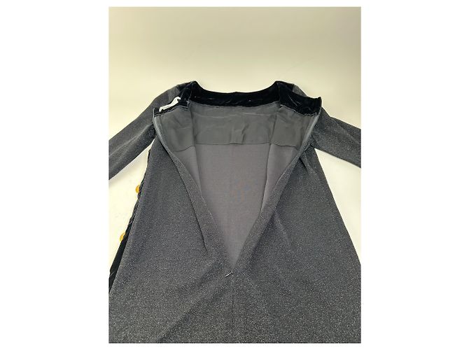 Vintage Givenchy Samtbesatz Kleid Schwarz M - Ansicht 8