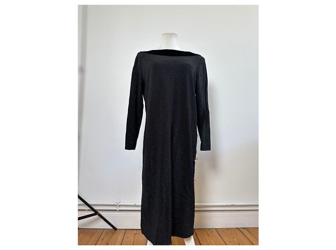 Vintage Givenchy Samtbesatz Kleid Schwarz M - Ansicht 9