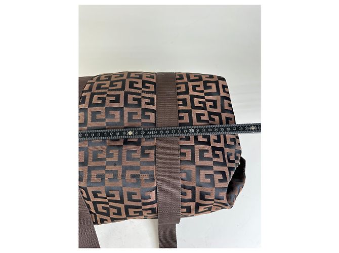 Vintage Givenchy 4G Logo Nylon Tote Braun Schwarz - Ansicht 12