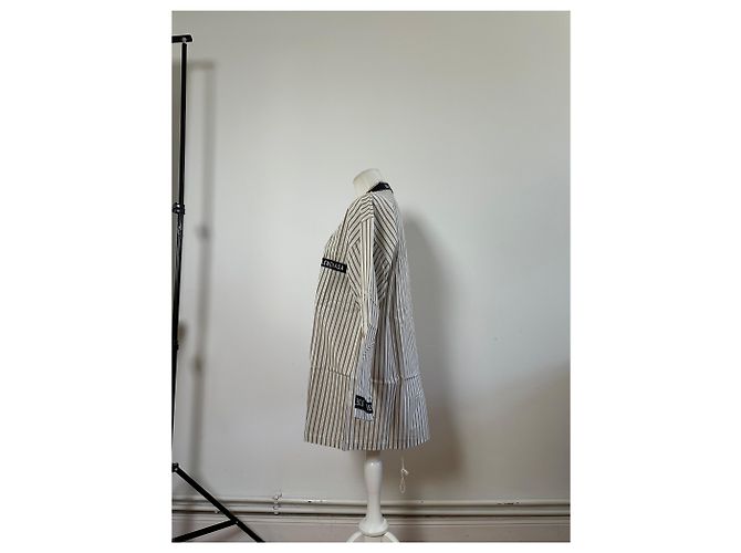 Camicia in cotone a righe vintage Balenciaga da uomo Crema Beige M - vista 2