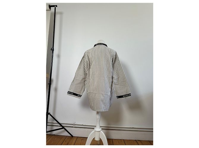 Camicia in cotone a righe vintage Balenciaga da uomo Crema Beige M - vista 3