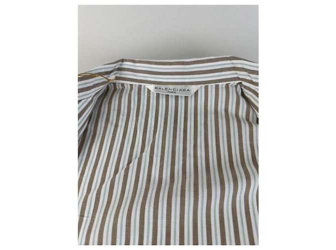 Camicia in cotone a righe vintage Balenciaga da uomo Crema Beige M - vista 5