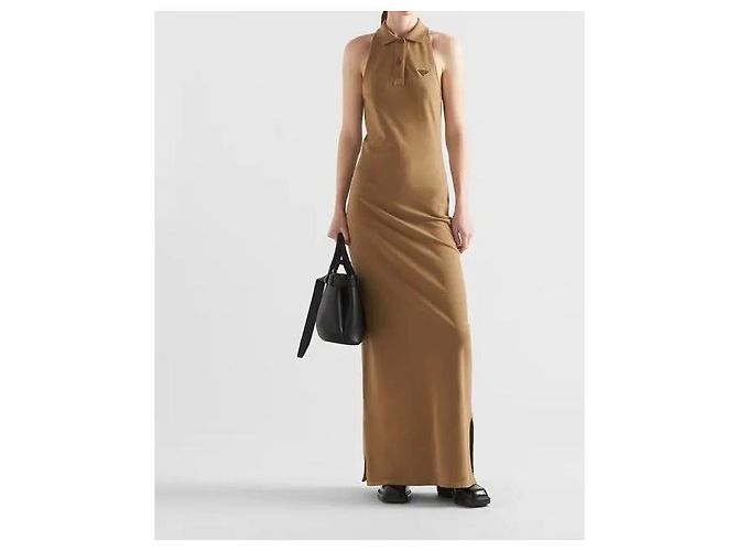 Vestido Polo Prada Marrón Algodón Castaño - vista 3