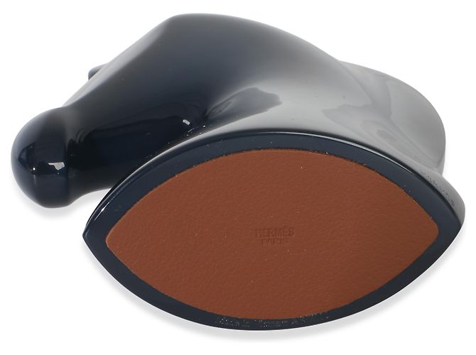 Pisapapeles Hermès Samarcande en madera lacada patinada Indigo - vista 2