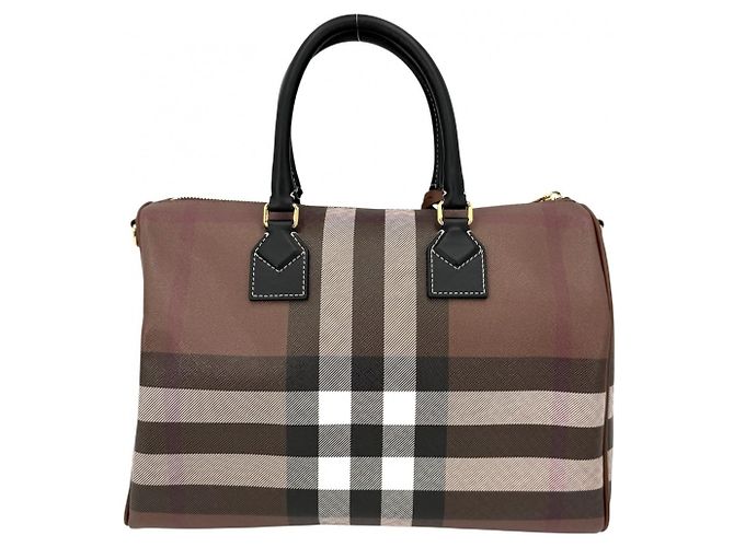 Borsa Boston Burberry con motivo Medium Check da donna Marrone Nero - vista 2