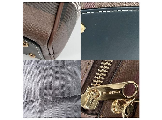 Borsa Boston Burberry con motivo Medium Check da donna Marrone Nero - vista 6