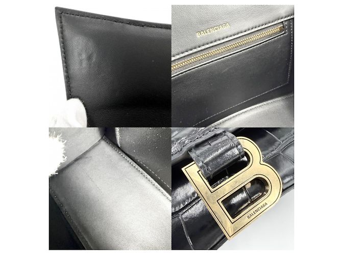 Borsa Balenciaga Hourglass Small Nero - vista 6