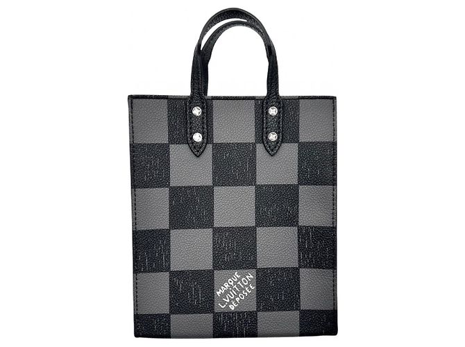 Louis Vuitton Damier Checkerboard Sac Plat XS Nero - vista 2