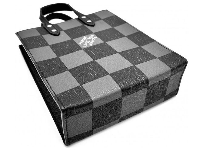 Louis Vuitton Damier Checkerboard Sac Plat XS Nero - vista 3
