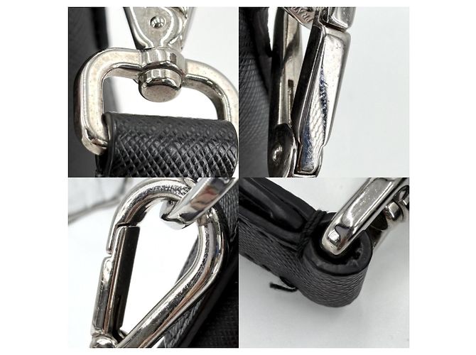 Borsa a tracolla in pelle nera da uomo Prada Nero - vista 9