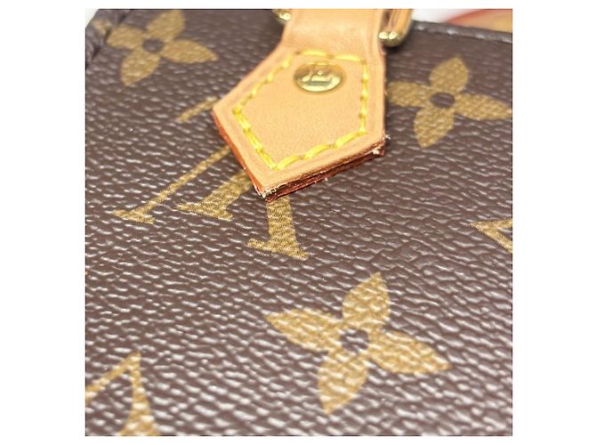 Borsa a tracolla mini Louis Vuitton Monogram Petite Sac Plat da donna Marrone - vista 11
