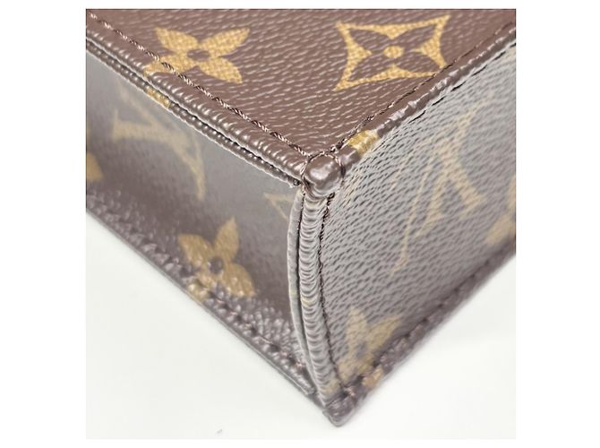 Borsa a tracolla mini Louis Vuitton Monogram Petite Sac Plat da donna Marrone - vista 13