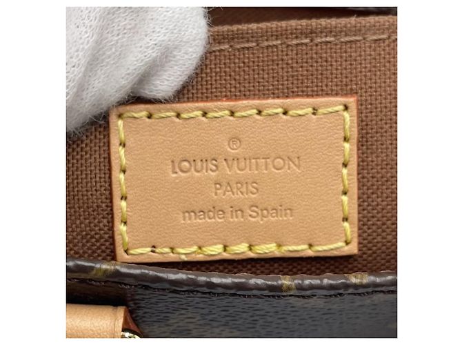 Borsa a tracolla mini Louis Vuitton Monogram Petite Sac Plat da donna Marrone - vista 5