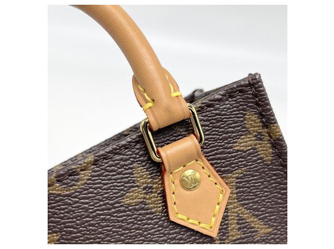 Borsa a tracolla mini Louis Vuitton Monogram Petite Sac Plat da donna Marrone - vista 6