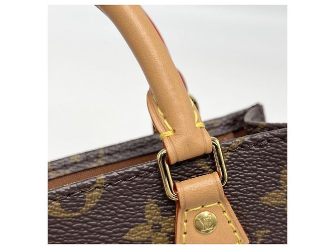 Borsa a tracolla mini Louis Vuitton Monogram Petite Sac Plat da donna Marrone - vista 7