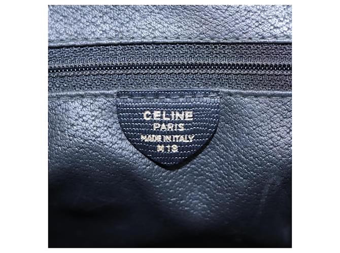 Céline Celine Circle Logo in Pelle Nero - vista 6