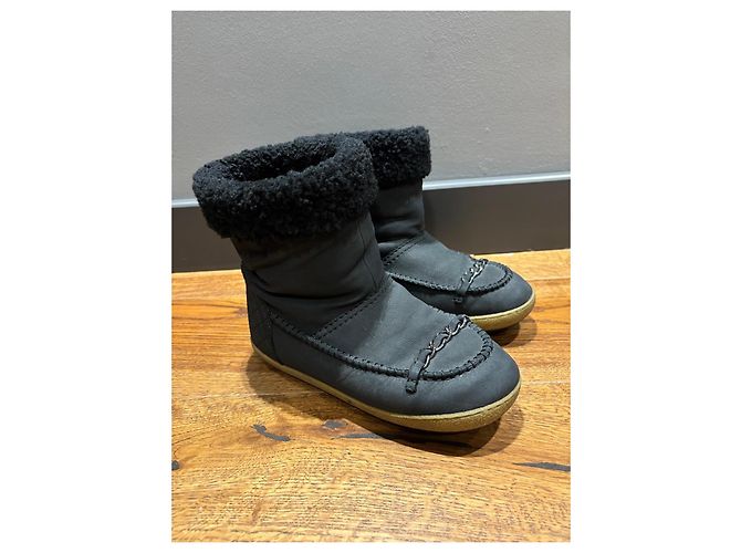 Stivali Chanel in pelle nera foderati in shearling Taglia 37 Nero - vista 2