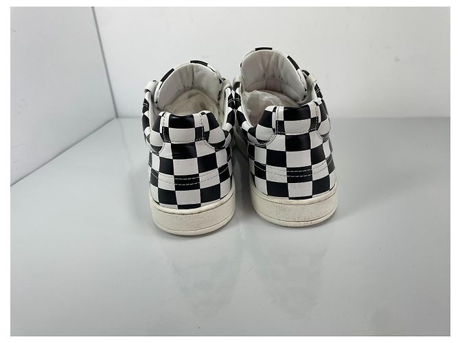 Christian Dior D-BEE Check Leder-Sneaker Schwarz Weiß - Ansicht 5