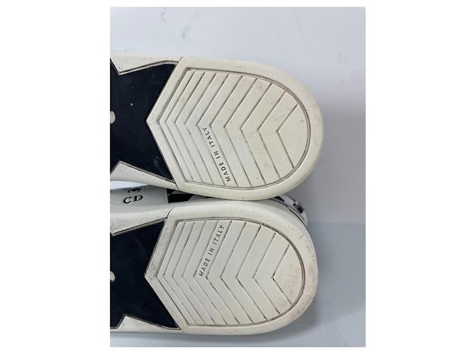 Christian Dior D-BEE Check Leder-Sneaker Schwarz Weiß - Ansicht 9
