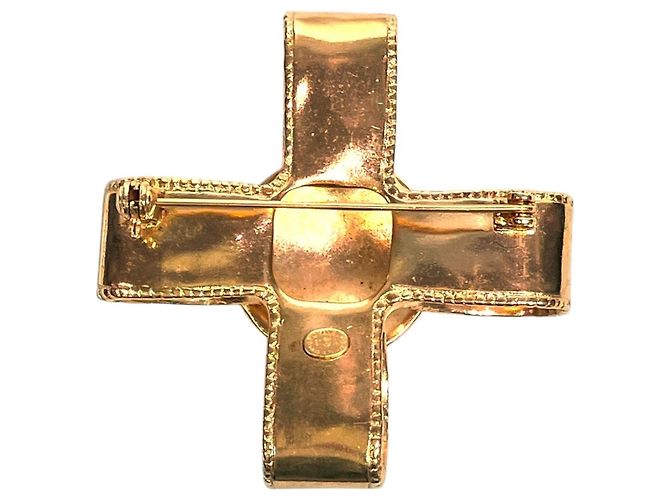 Spilla Chanel Coco Mark Cross Ribbon D'oro - vista 3
