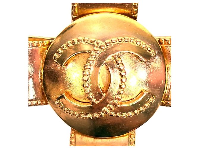 Spilla Chanel Coco Mark Cross Ribbon D'oro - vista 4