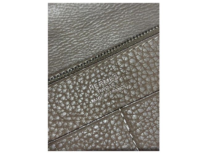 Cartera Duo Dogon Hermès Etoupe Gris pardo - vista 10