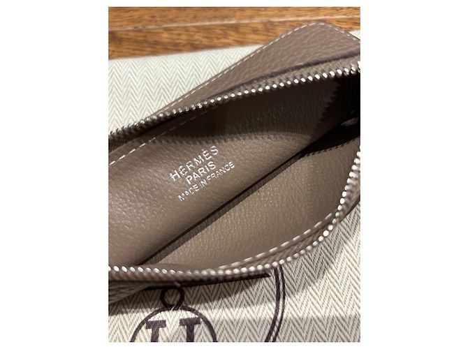 Cartera Duo Dogon Hermès Etoupe Gris pardo - vista 6