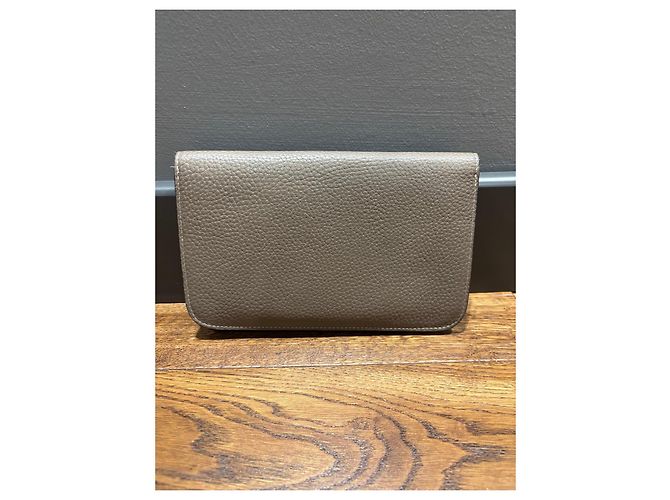 Cartera Duo Dogon Hermès Etoupe Gris pardo - vista 9