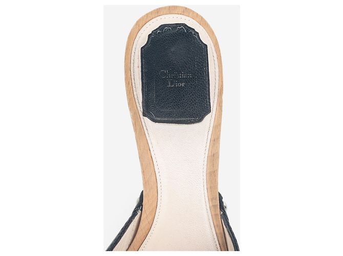 Mule con tacco con ciondolo a lucchetto Dior by Galliano 2000s Nero - vista 8