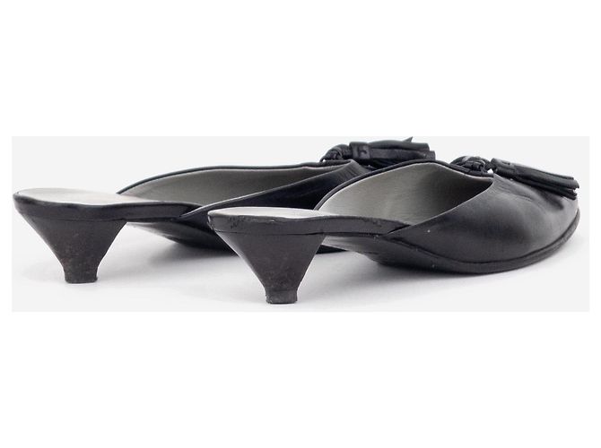 Miu Miu 2000s Kitten Heels Mule mit Quaste Schwarz - Ansicht 2