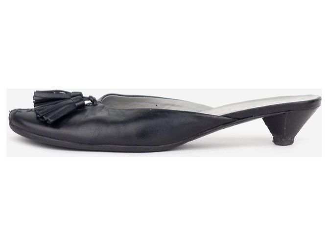 Miu Miu 2000s Kitten Heels Mule mit Quaste Schwarz - Ansicht 3