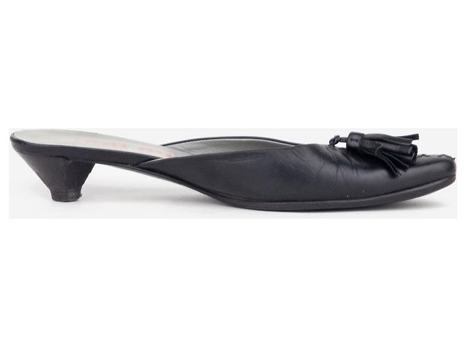 Miu Miu 2000s Kitten Heels Mule mit Quaste Schwarz - Ansicht 4